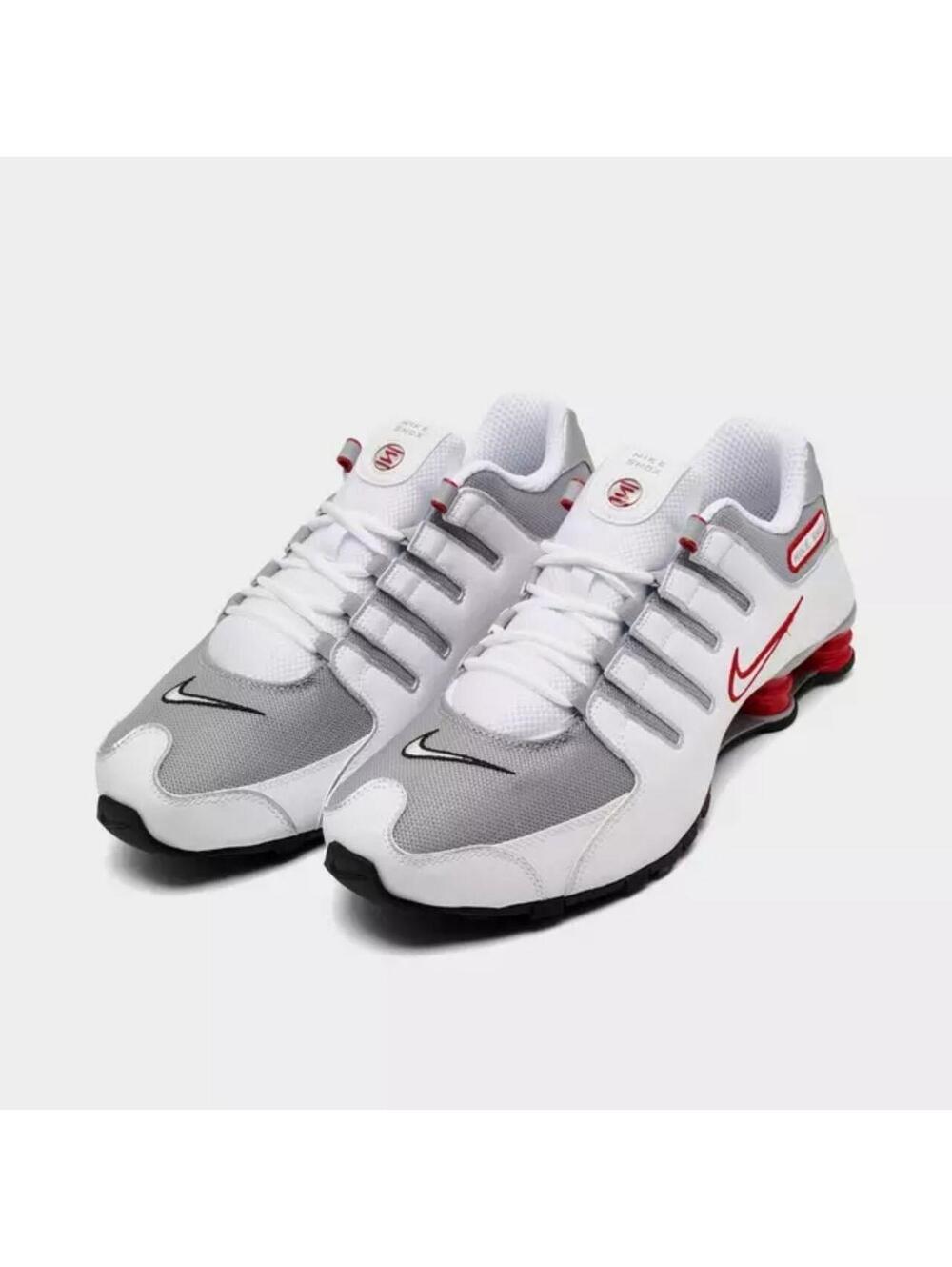 Nike Shox NZ White/Sport Red/Cool Grey Men's Sneakers Style 378341-104